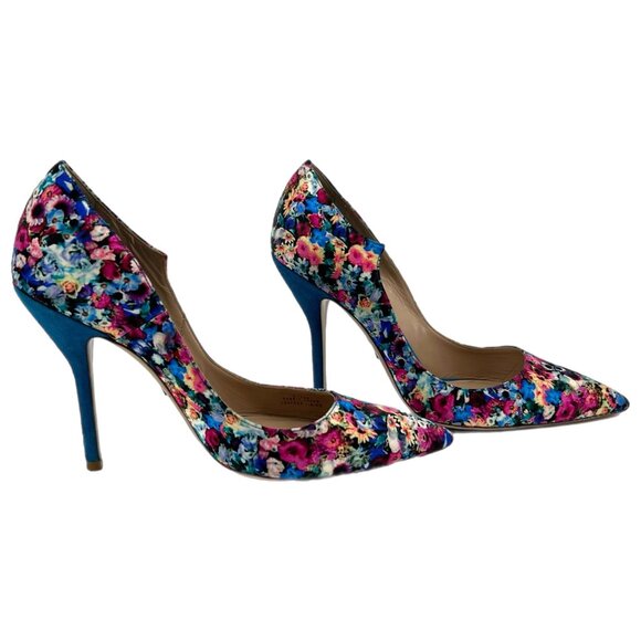 Paul Andrew Blue Floral Stiletto Heels | Size 8 - Picture 1 of 6